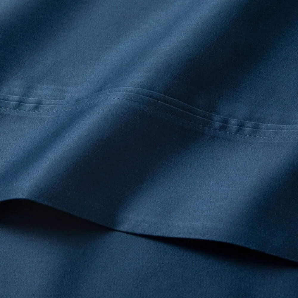 NEW 6pc 800 Thread Count Hotel Sateen Solid Sheet Set - Threshold Graphite Blue
